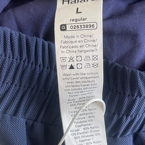 Halara High Waisted Mesh Wide Leg Pants Navy Blue L NWT Athleisure Travel Flowy - Picture 4 of 6